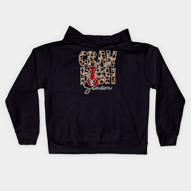 Craw Fish Season Leopard Love Crawfish Kids Hoodie by HenryClarkeFashion